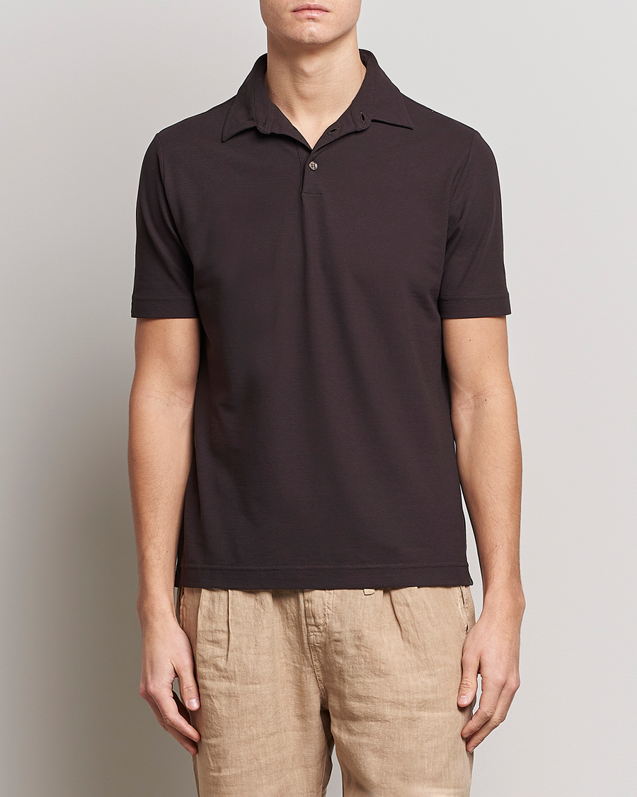 Herre | Polotrøjer | Zanone | Ice Cotton Polo Dark Brown