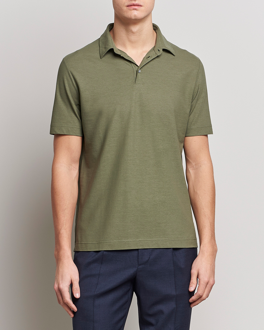 Herre | Kortærmede polotrøjer | Zanone | Ice Cotton Polo Olive