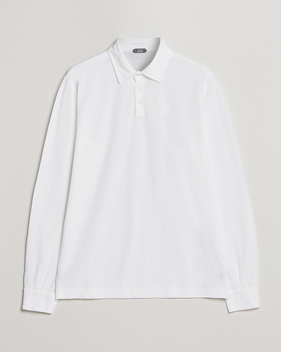 Herre | Trøjer | Zanone | Ice Cotton Long Sleeve Polo White