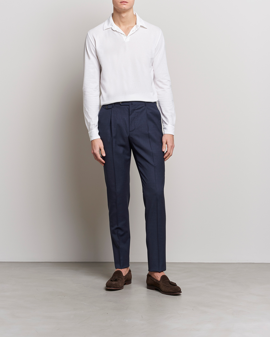 Herre | Trøjer | Zanone | Ice Cotton Long Sleeve Polo White