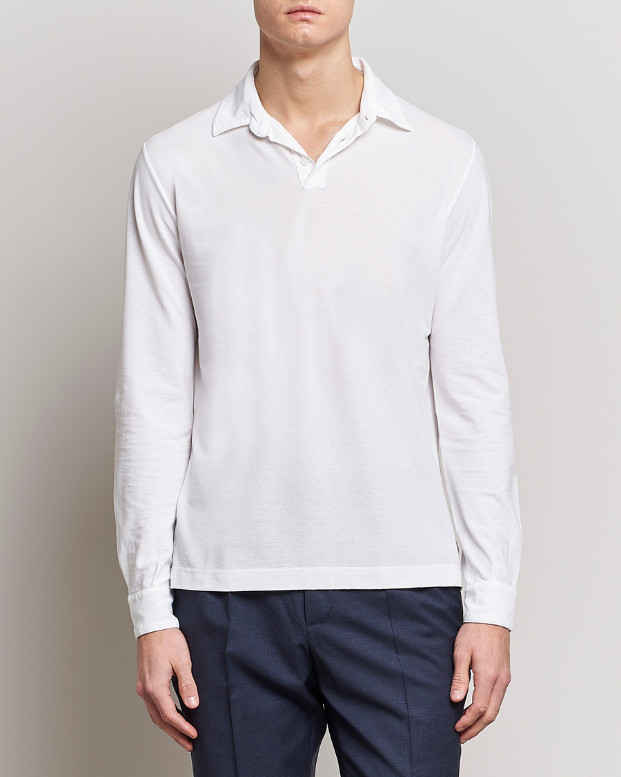 Herre | Trøjer | Zanone | Ice Cotton Long Sleeve Polo White