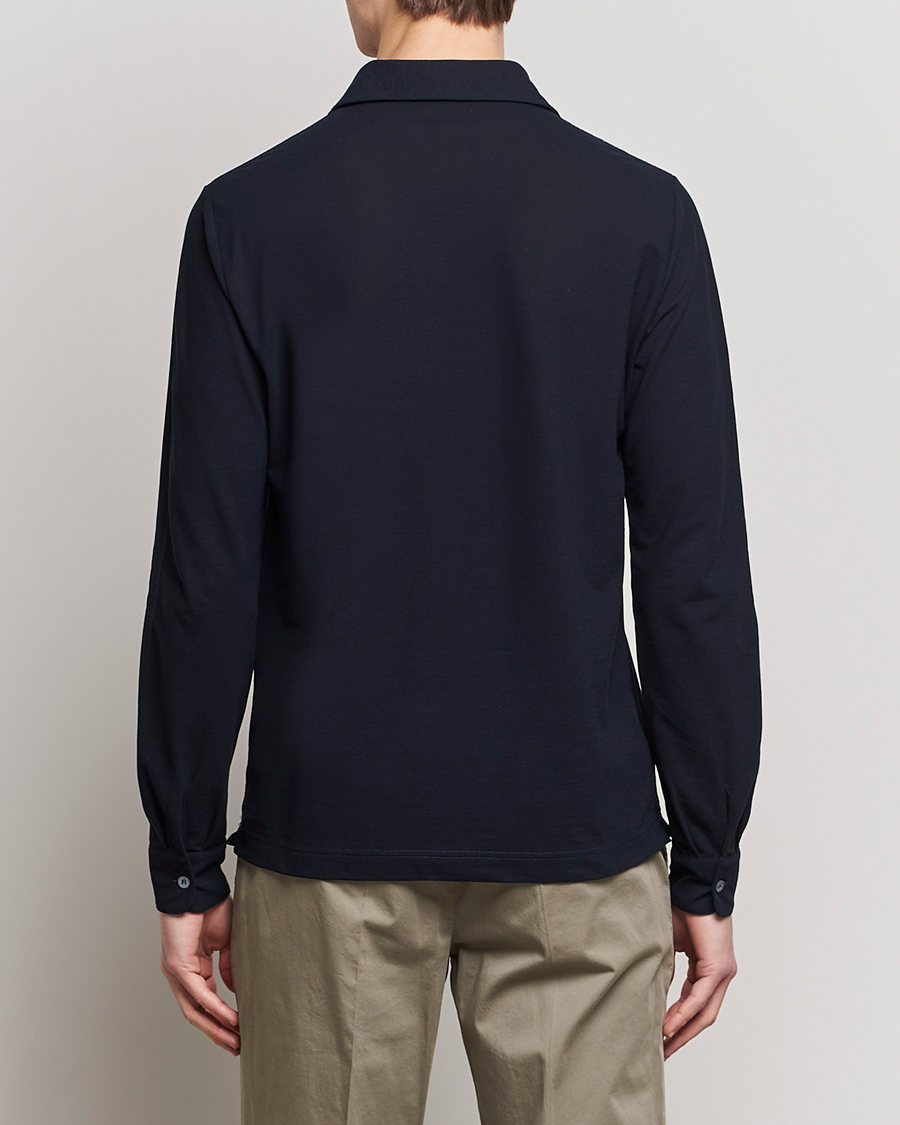 Herre | Trøjer | Zanone | Ice Cotton Long Sleeve Polo Navy