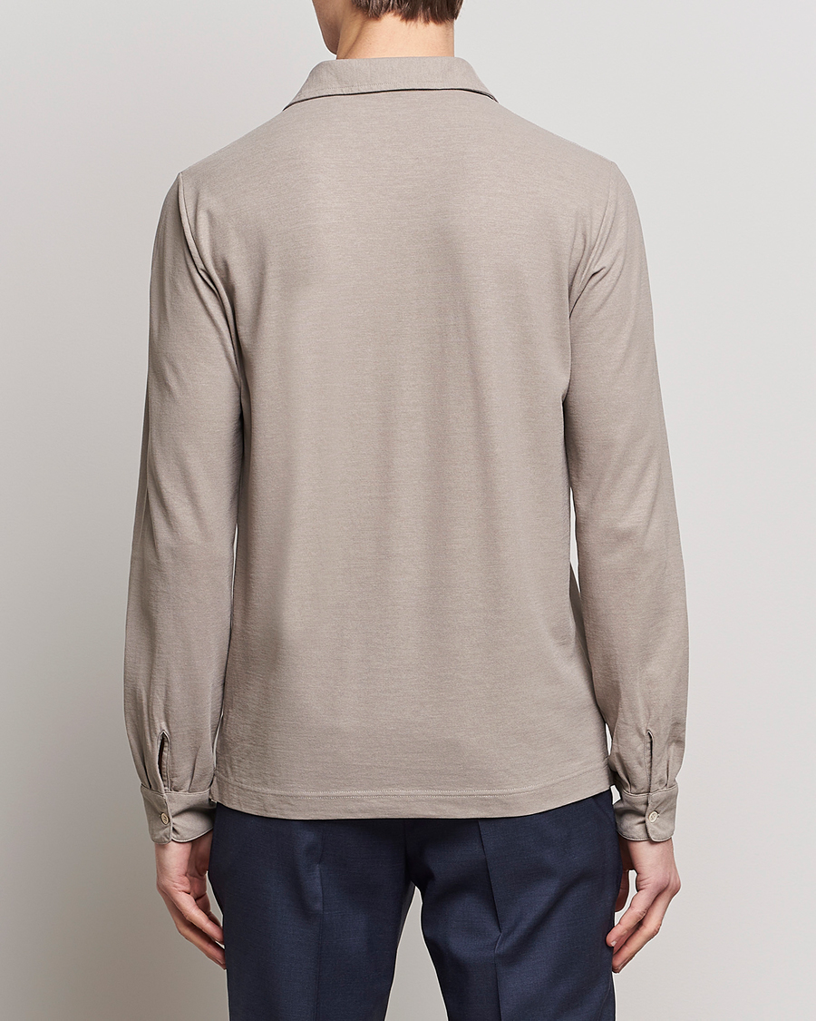 Herre | Trøjer | Zanone | Ice Cotton Long Sleeve Polo Beige