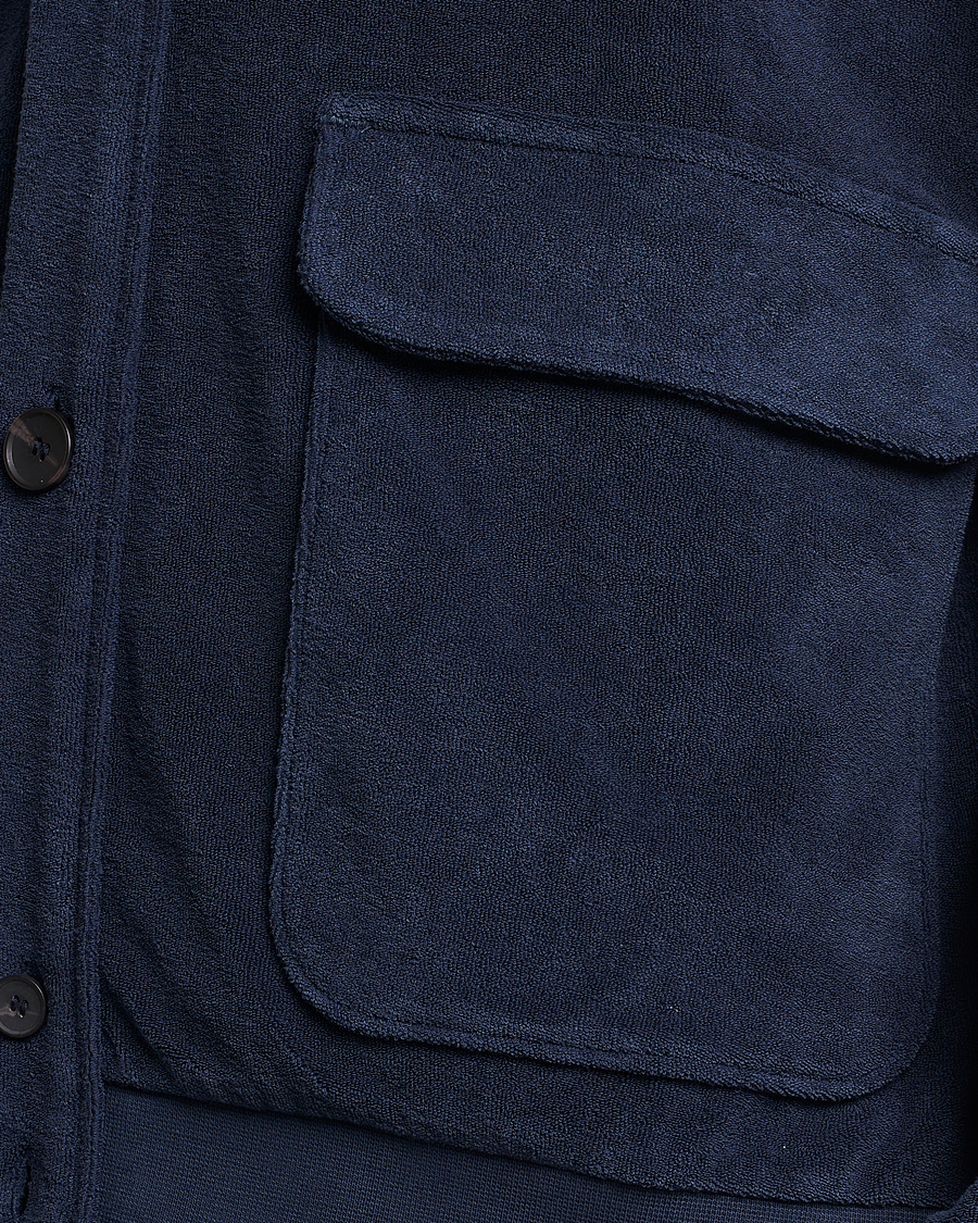 Herre | Trøjer | Zanone | Terry Cotton Jersey Jacket Navy