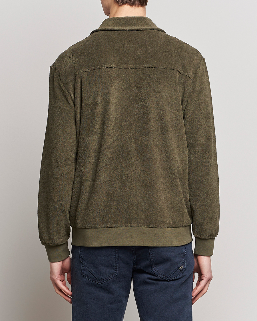Herre | Trøjer | Zanone | Terry Cotton Jersey Jacket Dark Olive