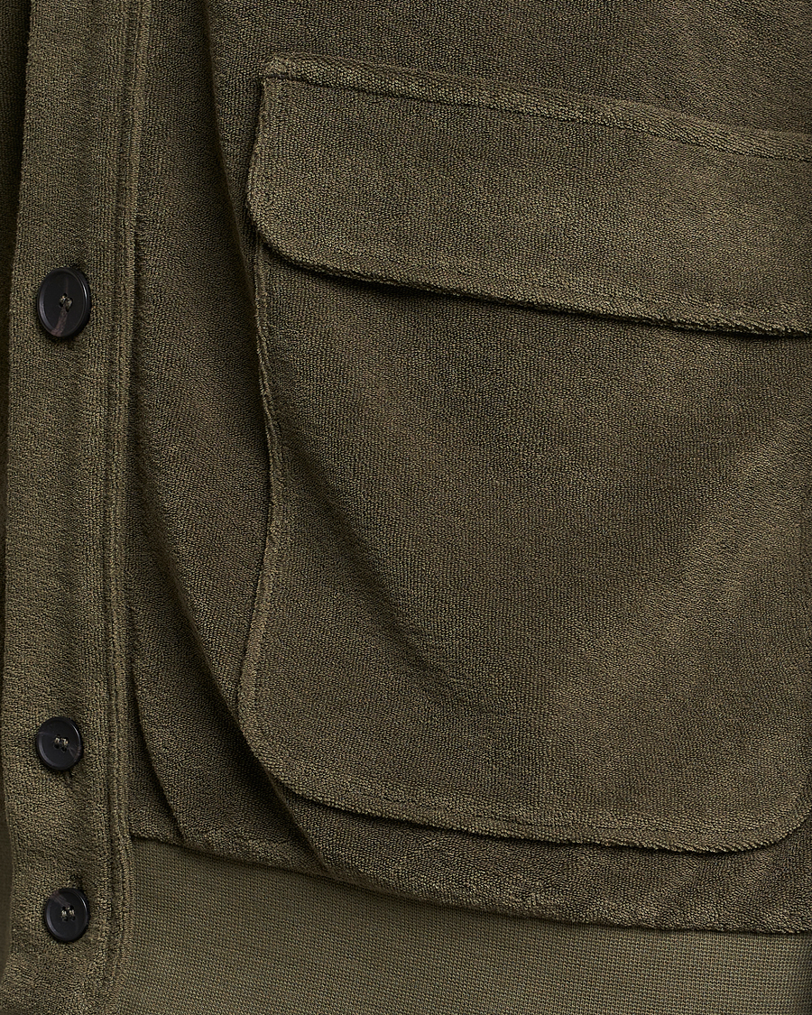 Herre | Trøjer | Zanone | Terry Cotton Jersey Jacket Dark Olive