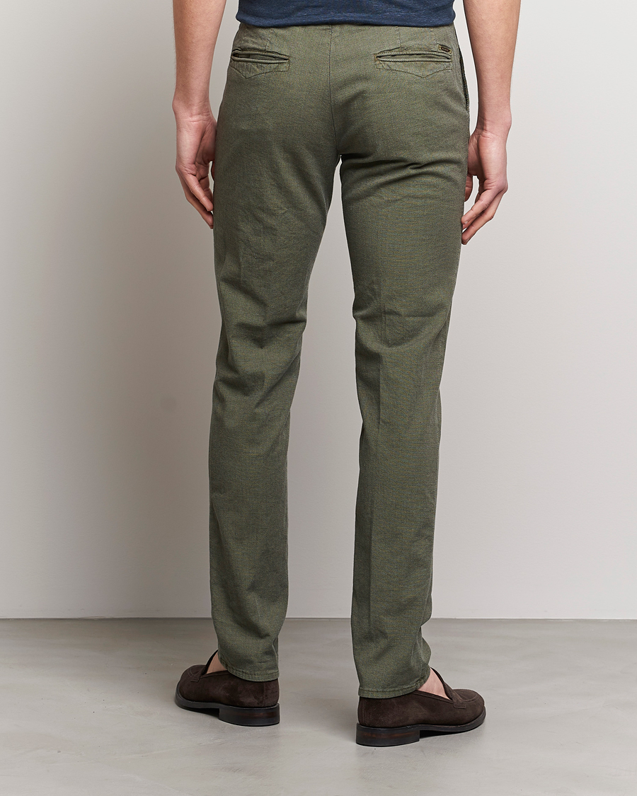 Herre | Bukser | Incotex | Slim Fit Overdyed Pattern Slacks Dark Green