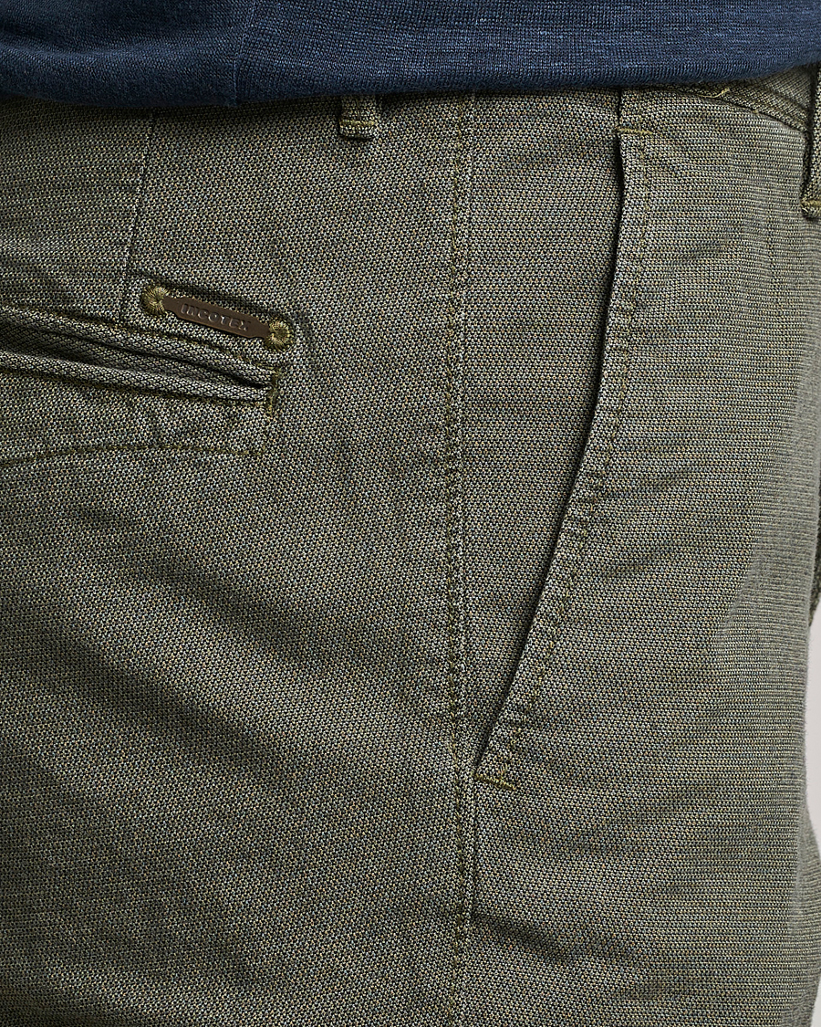 Herre | Bukser | Incotex | Slim Fit Overdyed Pattern Slacks Dark Green