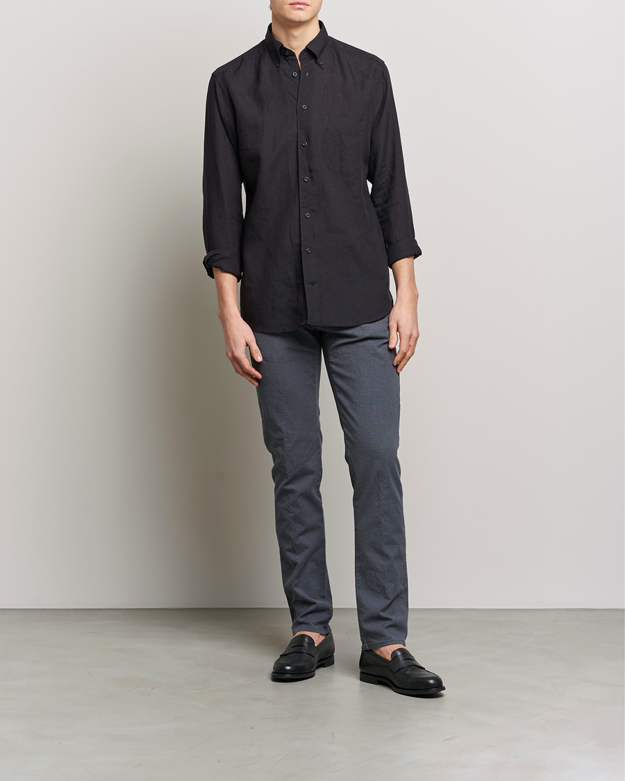 Herre | Bukser | Incotex | Slim Fit Overdyed Pattern Slacks Grey