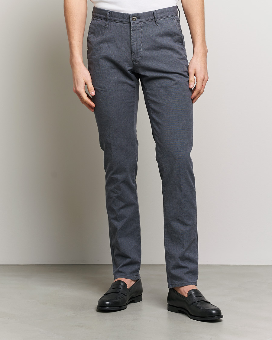 Herre | Bukser | Incotex | Slim Fit Overdyed Pattern Slacks Grey