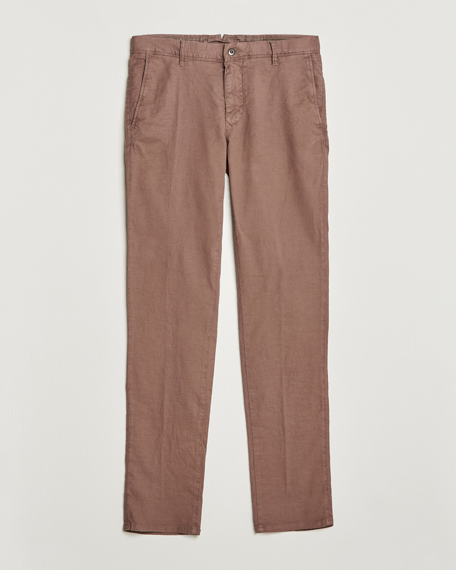 Herre | Bukser | Incotex | Slim Fit Cotton/Linen Slacks Brown