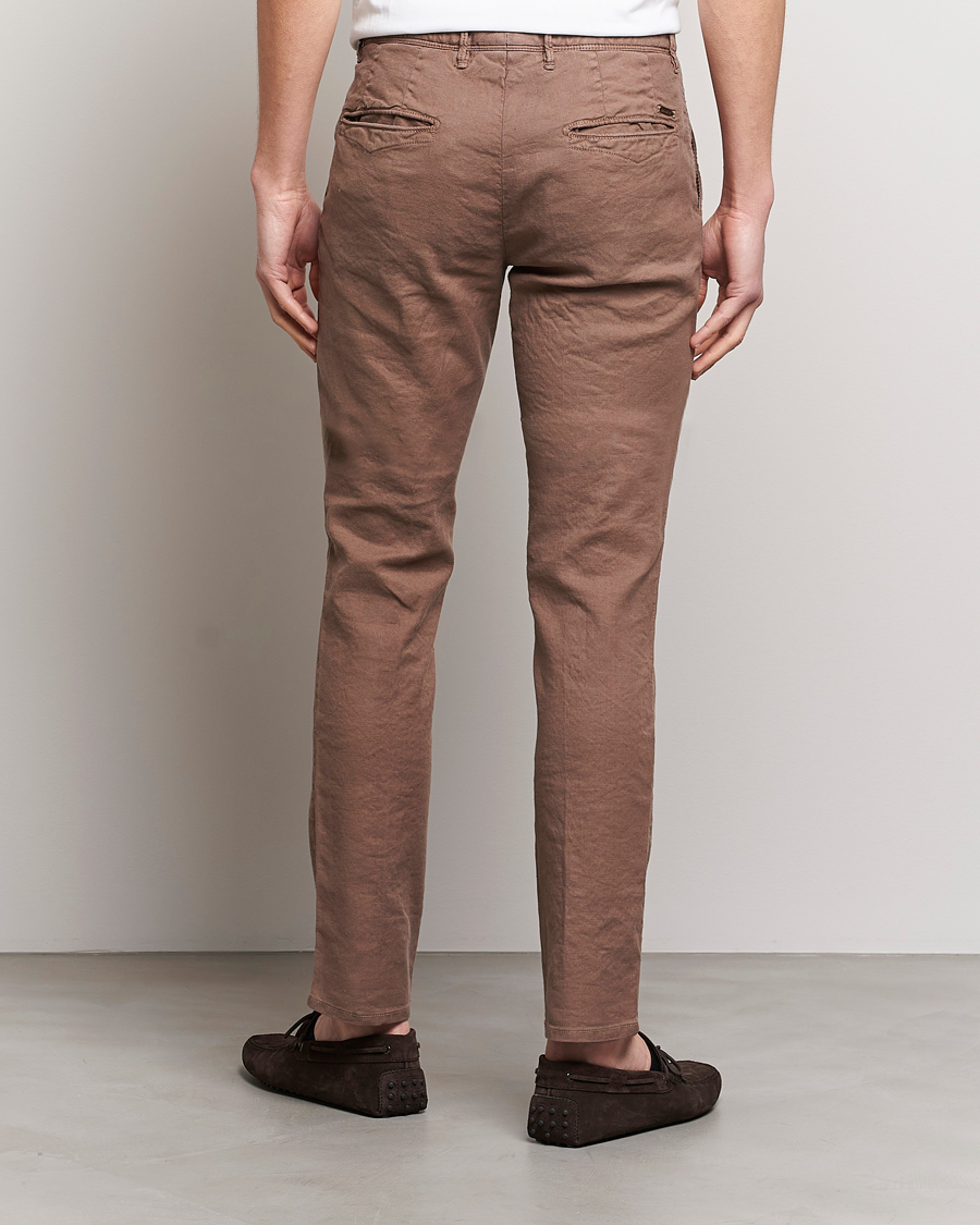 Herre | Bukser | Incotex | Slim Fit Cotton/Linen Slacks Brown