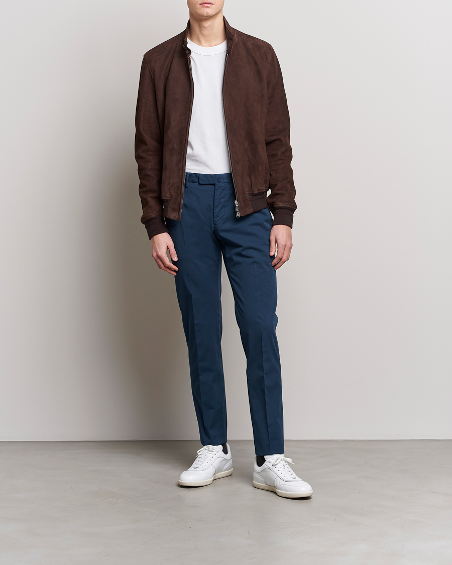 Herre | Bukser | Incotex | Slim Fit Chinolino Trousers Navy