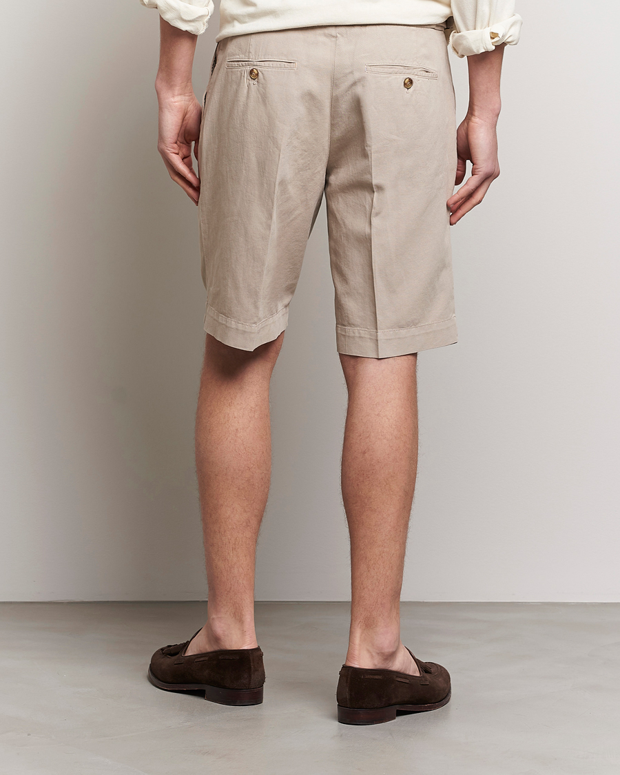 Herre | Shorts | Incotex | Pleated Chinolino Shorts Beige