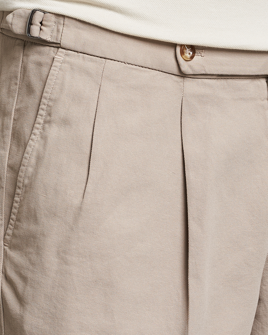 Herre | Shorts | Incotex | Pleated Chinolino Shorts Beige