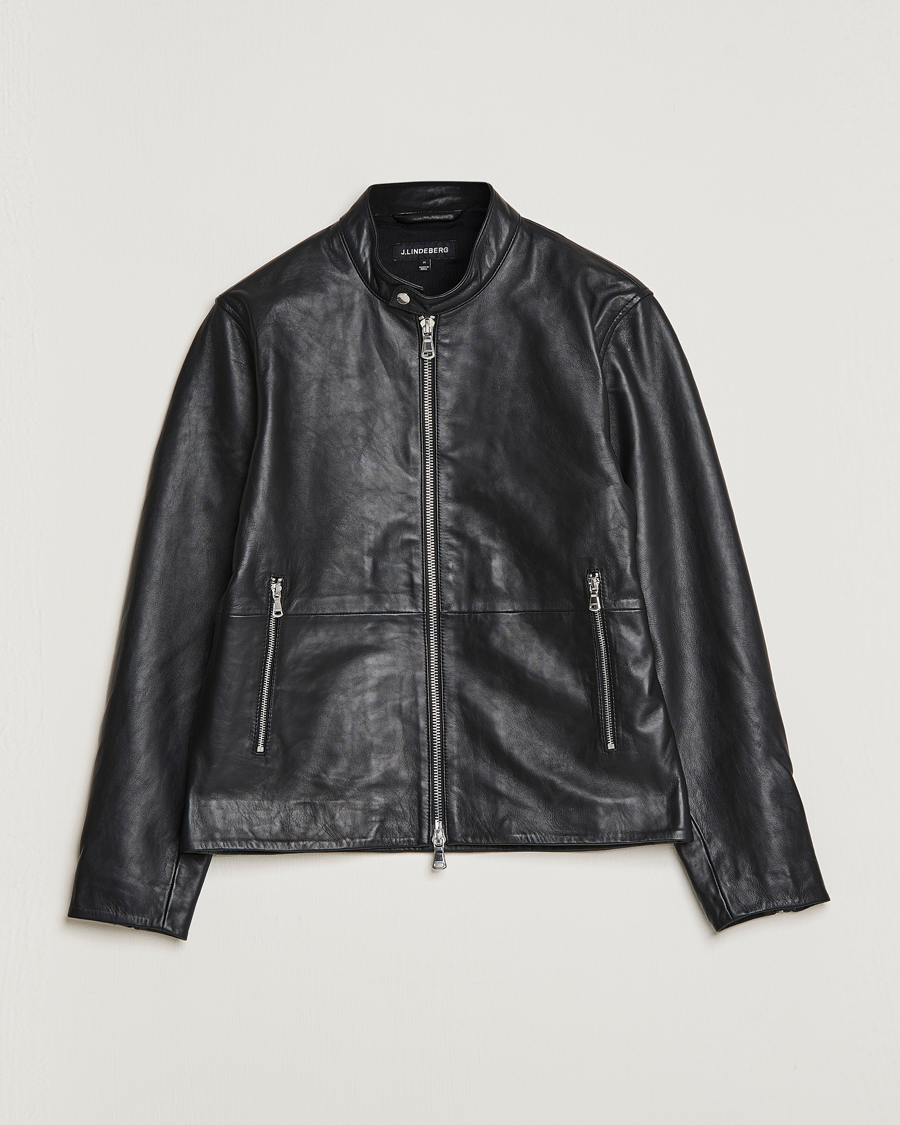 J.Lindeberg Leather Jacket Black - CareOfCarl.dk