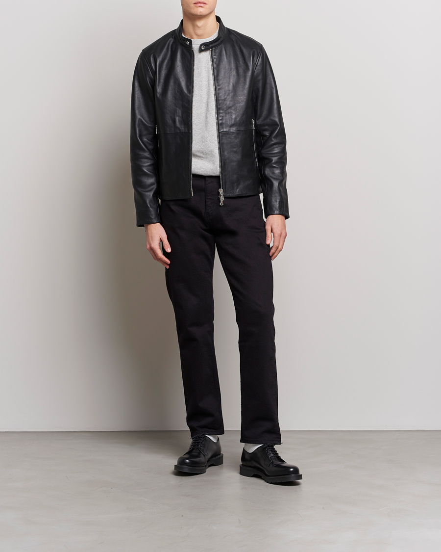 J.Lindeberg Leather Jacket Black - CareOfCarl.dk
