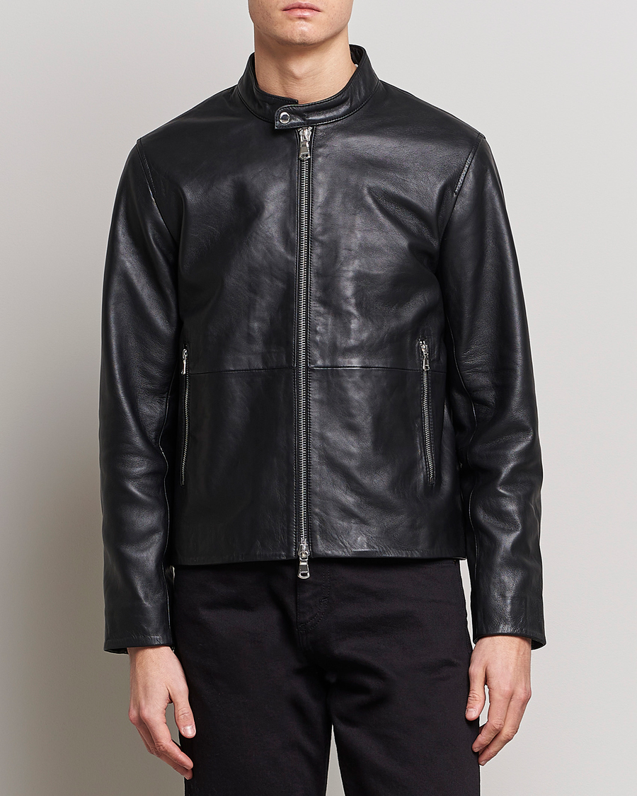 J.Lindeberg Leather Jacket Black - CareOfCarl.dk