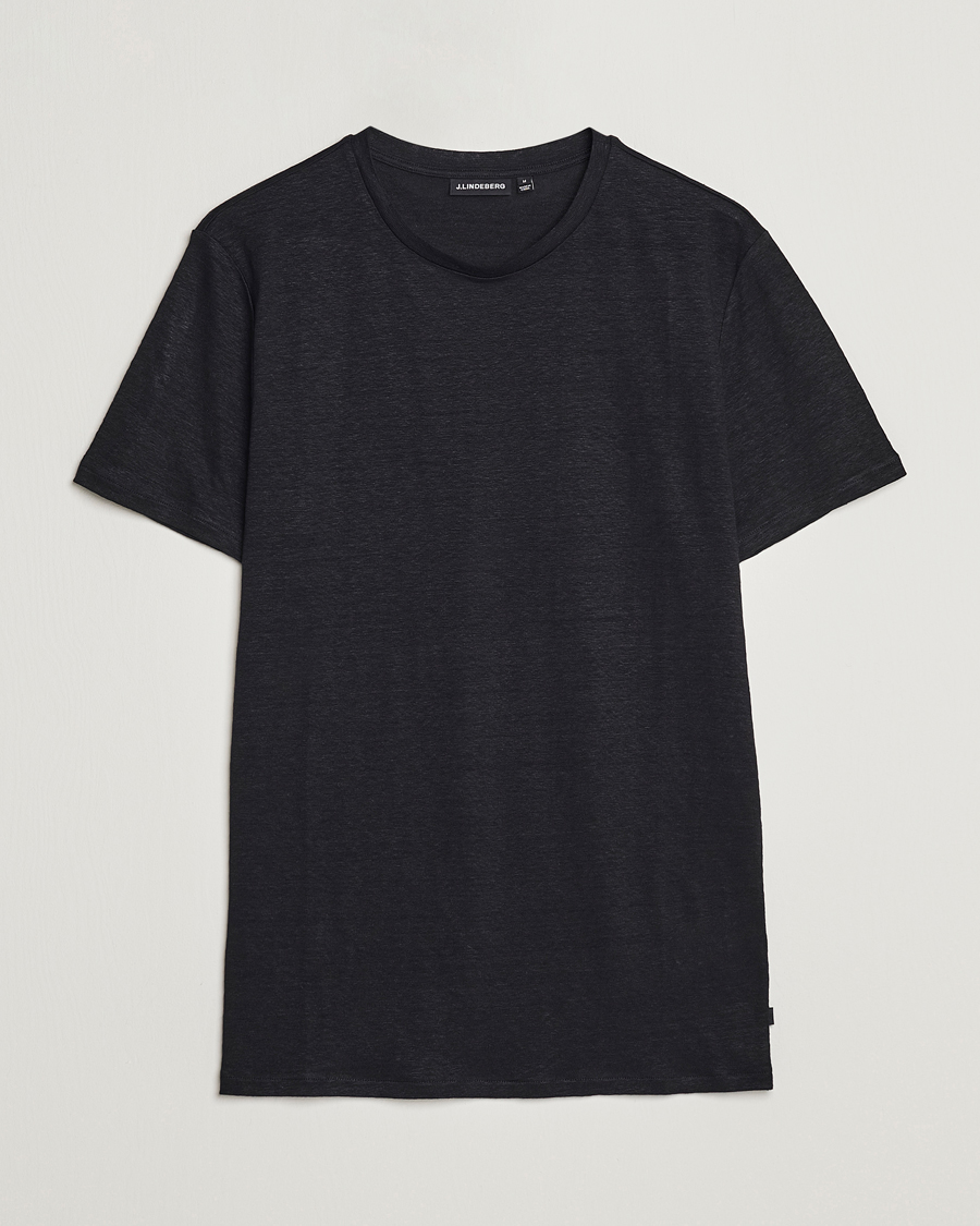 Herre | T-Shirts | J.Lindeberg | Coma Linen Tee Black
