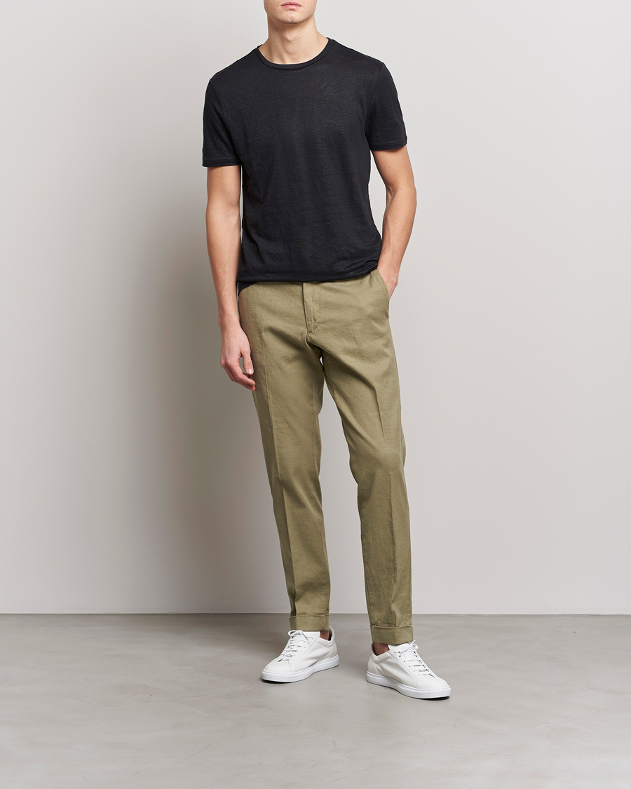 Herre | T-Shirts | J.Lindeberg | Coma Linen Tee Black