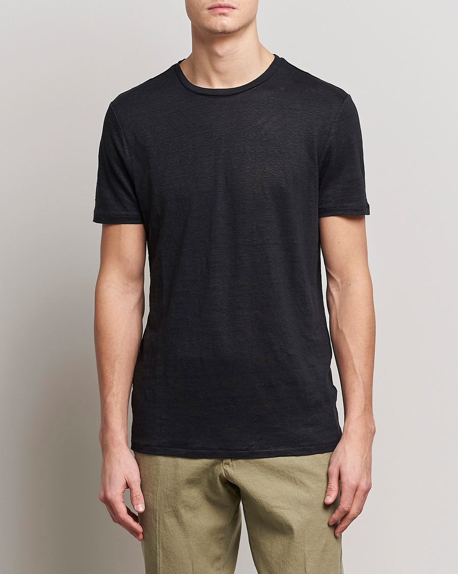 Herre | Sorte t-shirts | J.Lindeberg | Coma Linen Tee Black