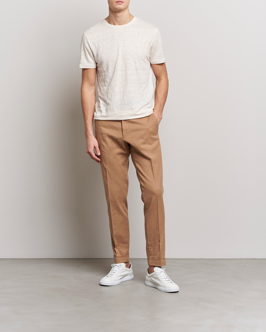 Herre | T-Shirts | J.Lindeberg | Coma Linen Tee Turtledove