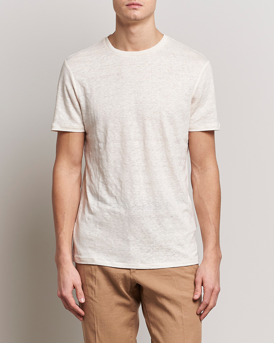 Herre | Hvide t-shirts | J.Lindeberg | Coma Linen Tee Turtledove