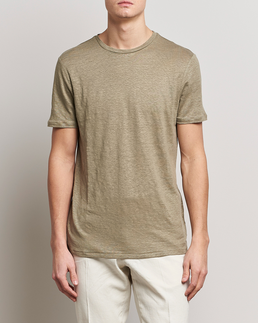 Herre | T-Shirts | J.Lindeberg | Coma Linen Tee Aloe