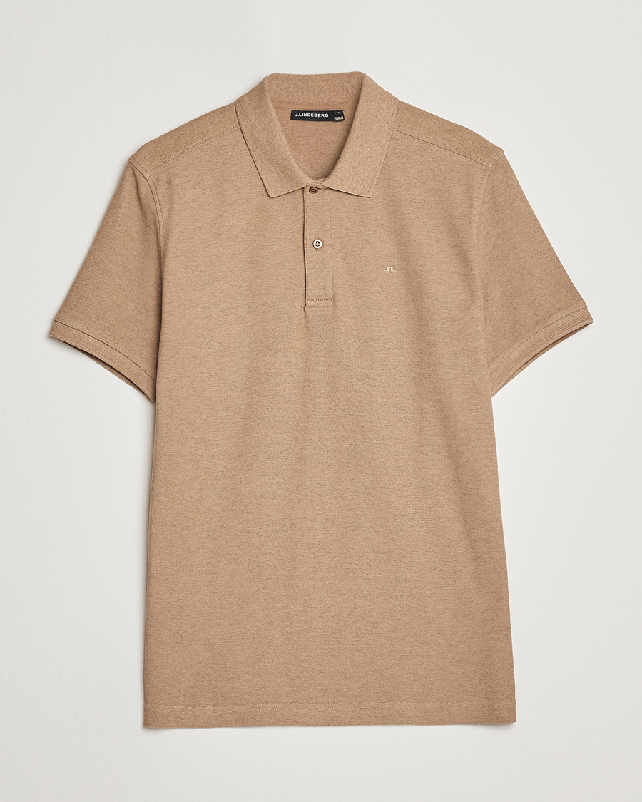 Herre | Polotrøjer | J.Lindeberg | Troy Clean Polo Tiger Brown Melange