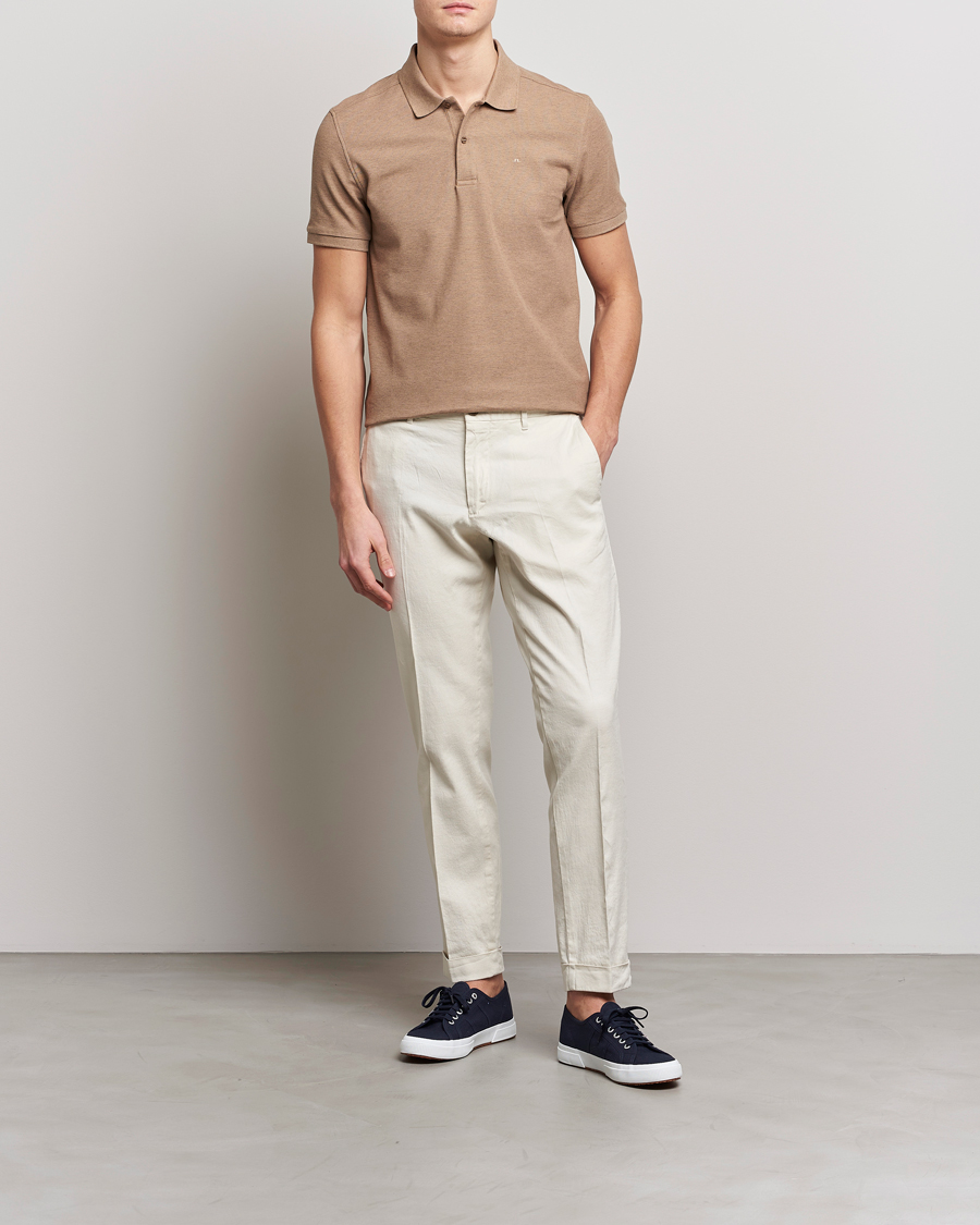 Herre | Polotrøjer | J.Lindeberg | Troy Clean Polo Tiger Brown Melange