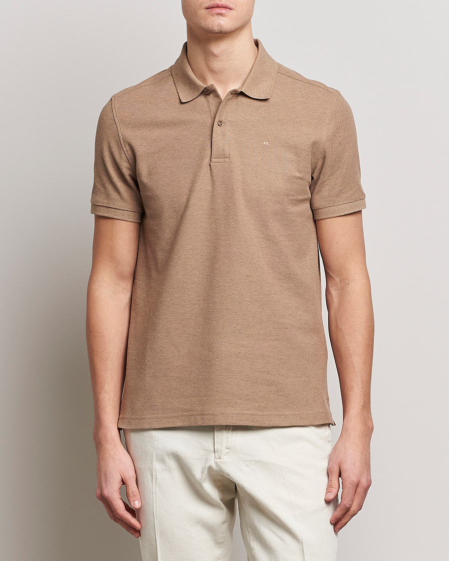 Herre | Polotrøjer | J.Lindeberg | Troy Clean Polo Tiger Brown Melange