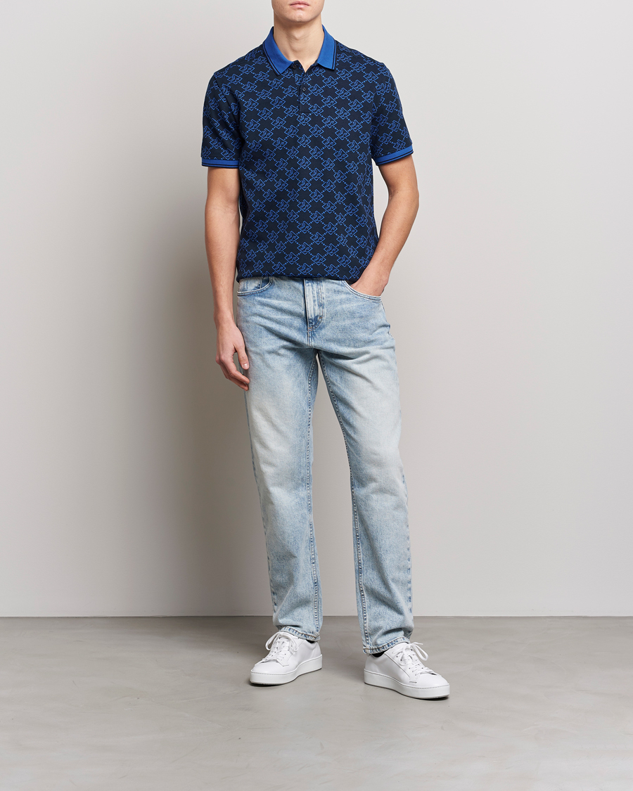 Herre | Polotrøjer | J.Lindeberg | Deklan Organic Cotton Jacquard Polo Navy