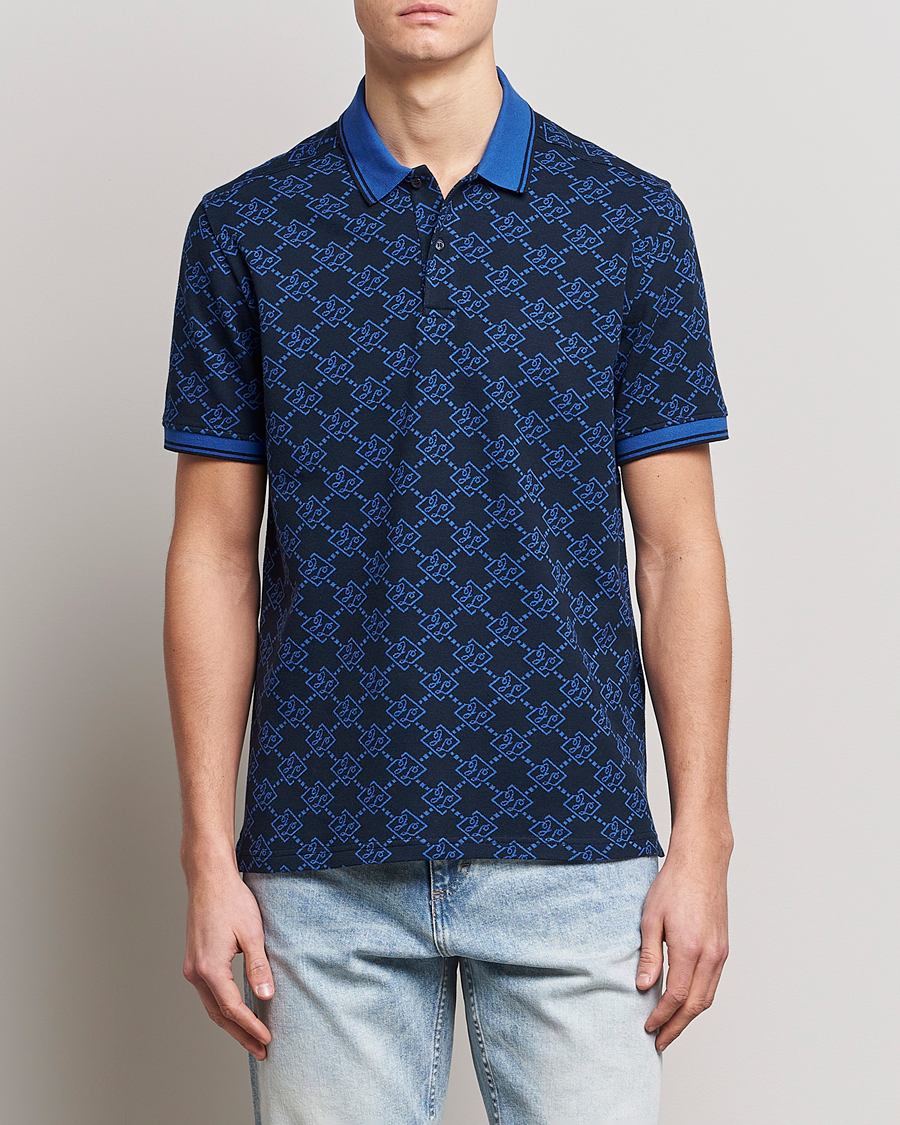 Herre | Polotrøjer | J.Lindeberg | Deklan Organic Cotton Jacquard Polo Navy