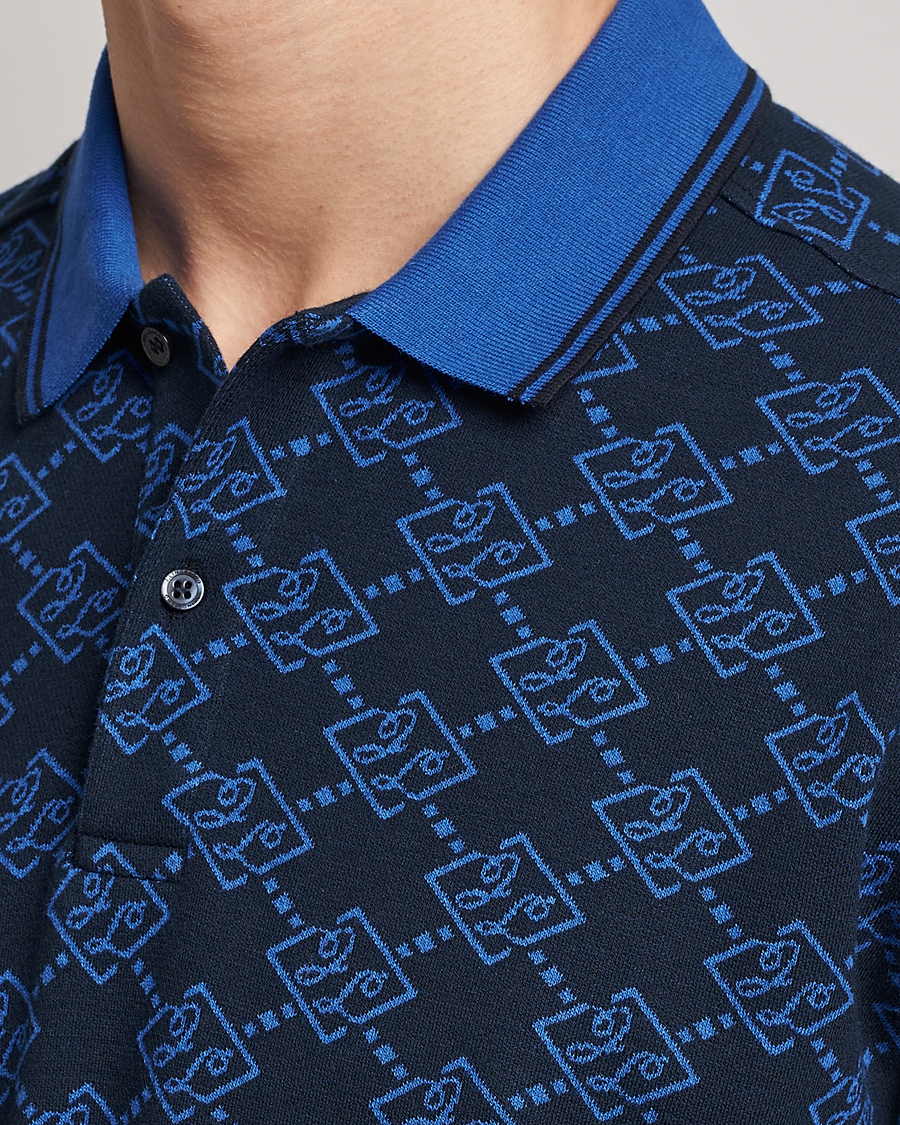 Herre | Polotrøjer | J.Lindeberg | Deklan Organic Cotton Jacquard Polo Navy