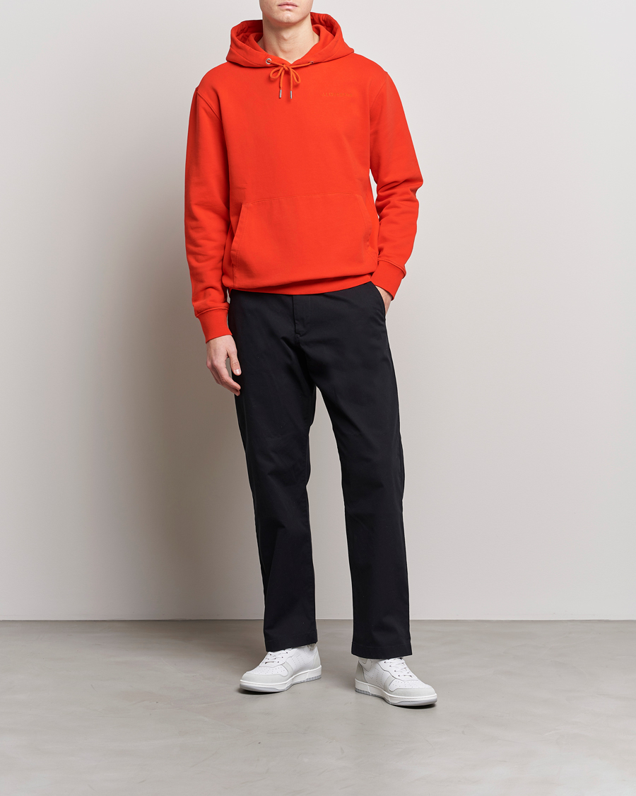 Herre | Trøjer | J.Lindeberg | Chip Cotton Hoodie Fiery Red