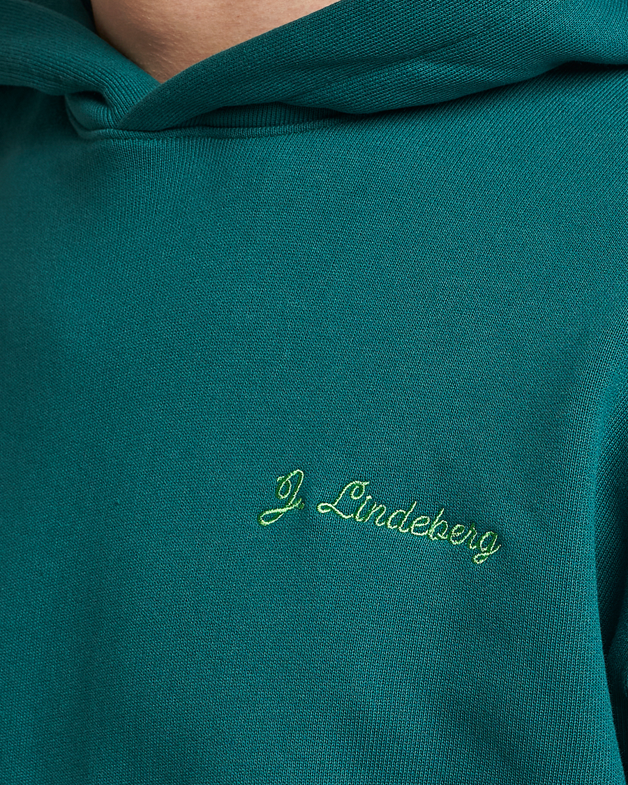 Herre | Trøjer | J.Lindeberg | Karson Graphic Organic Cotton Hoodie Rain Forest