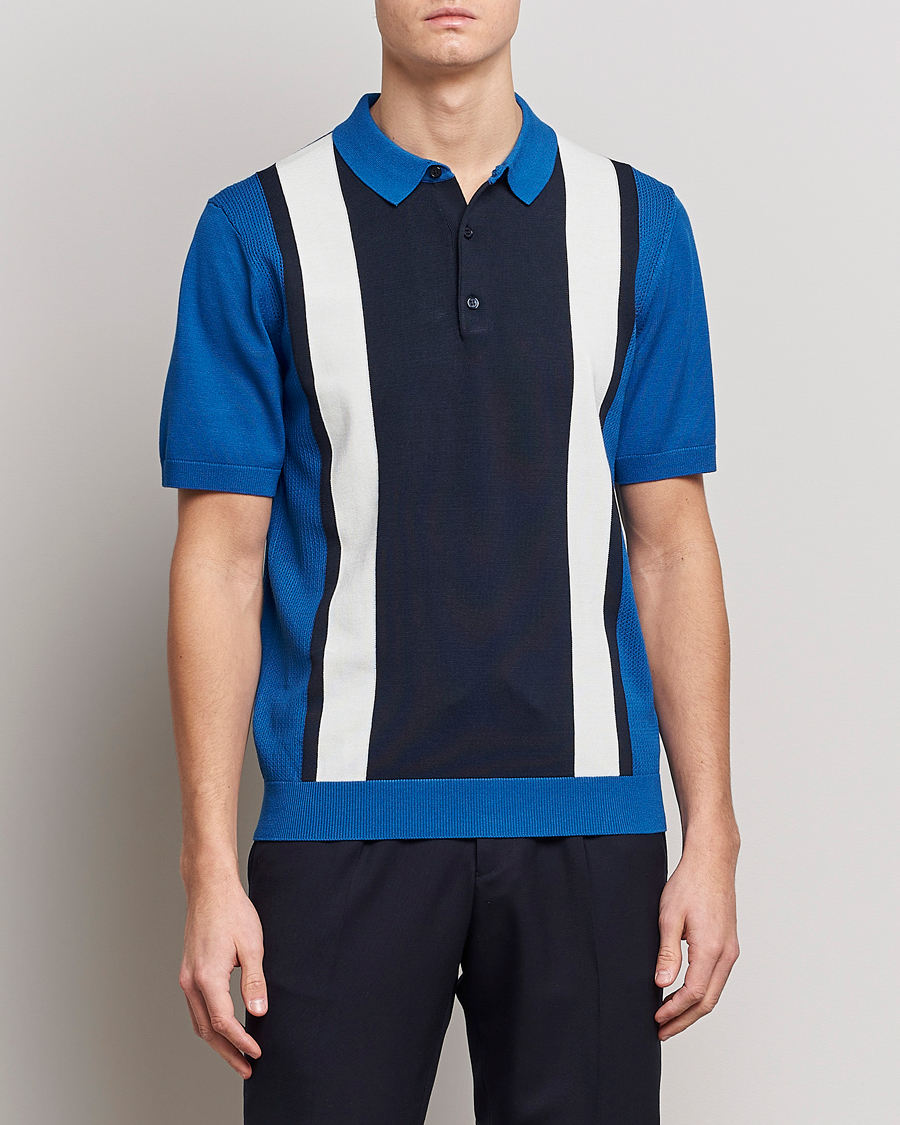 Herre | Polotrøjer | J.Lindeberg | Rey Stripe Knitted Polo Navy