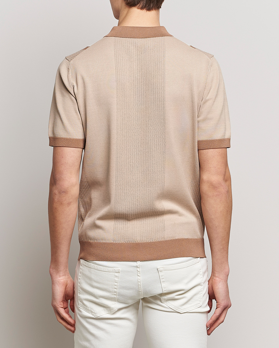 Herre | Polotrøjer | J.Lindeberg | Rey Stripe Knitted Polo Tiger Brown