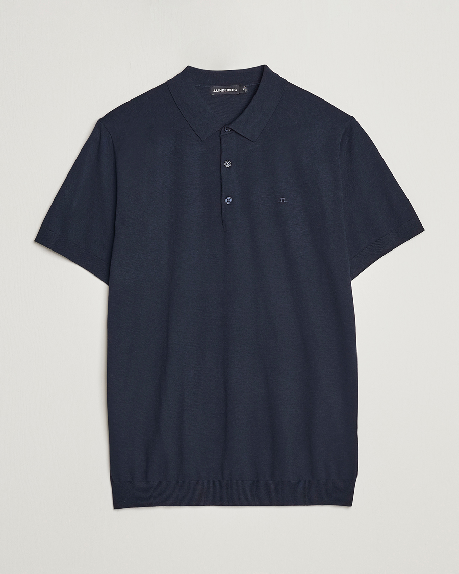Herre | Polotrøjer | J.Lindeberg | Ridge Rayon Silk Polo Navy