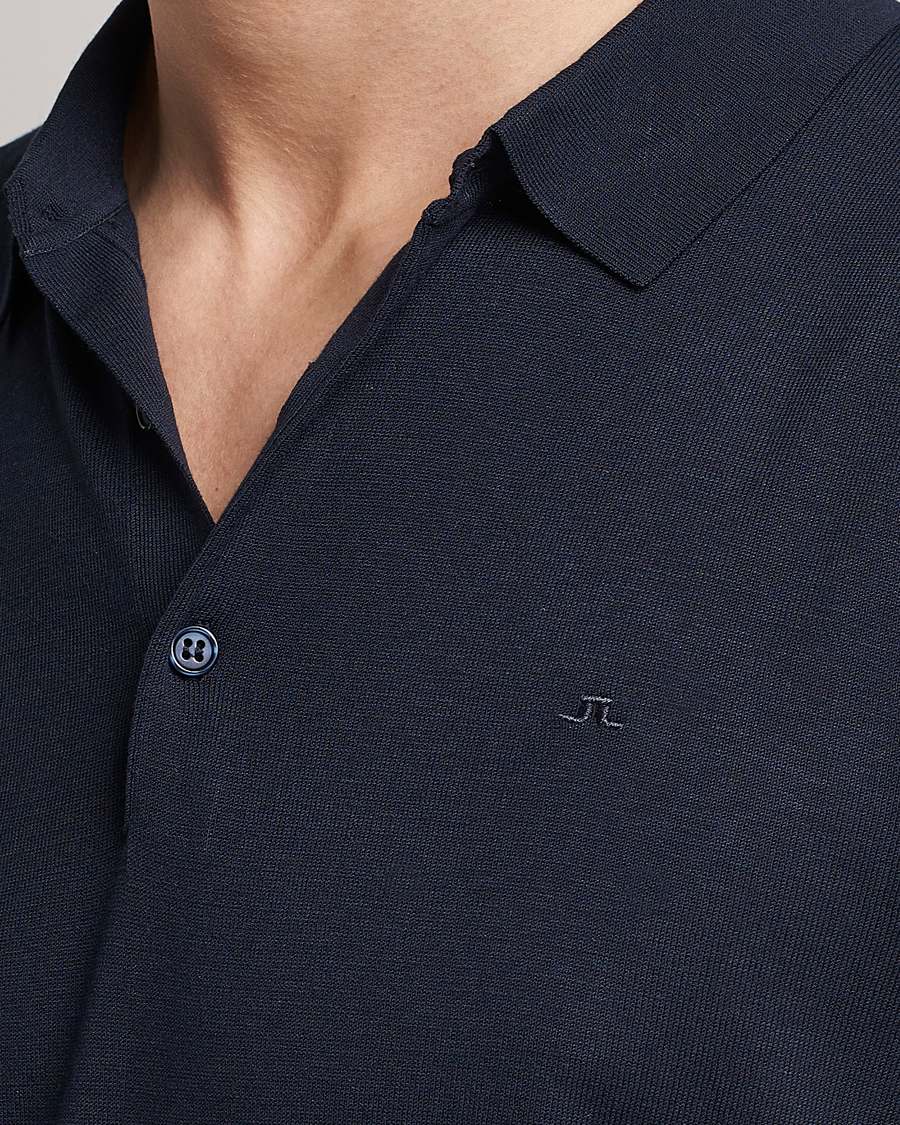 Herre | Polotrøjer | J.Lindeberg | Ridge Rayon Silk Polo Navy