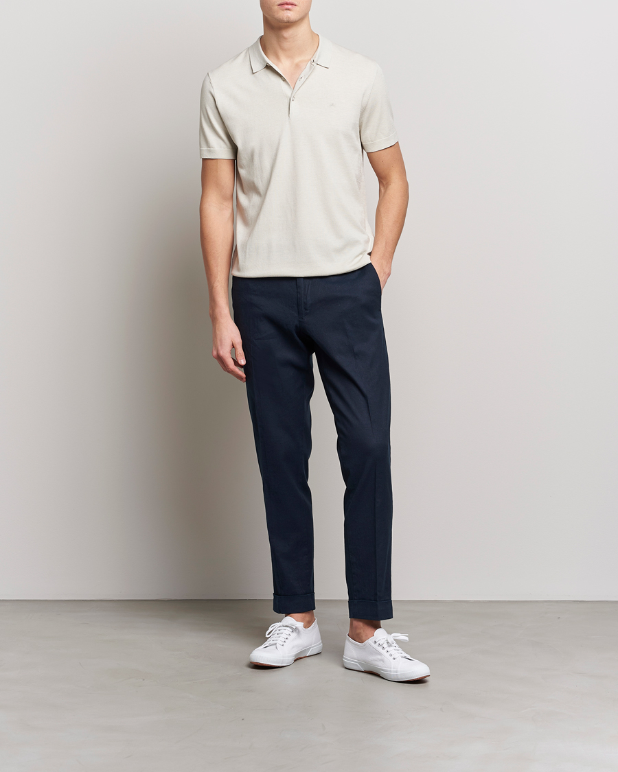 Herre | Polotrøjer | J.Lindeberg | Ridge Rayon Silk Polo Light Grey Melange