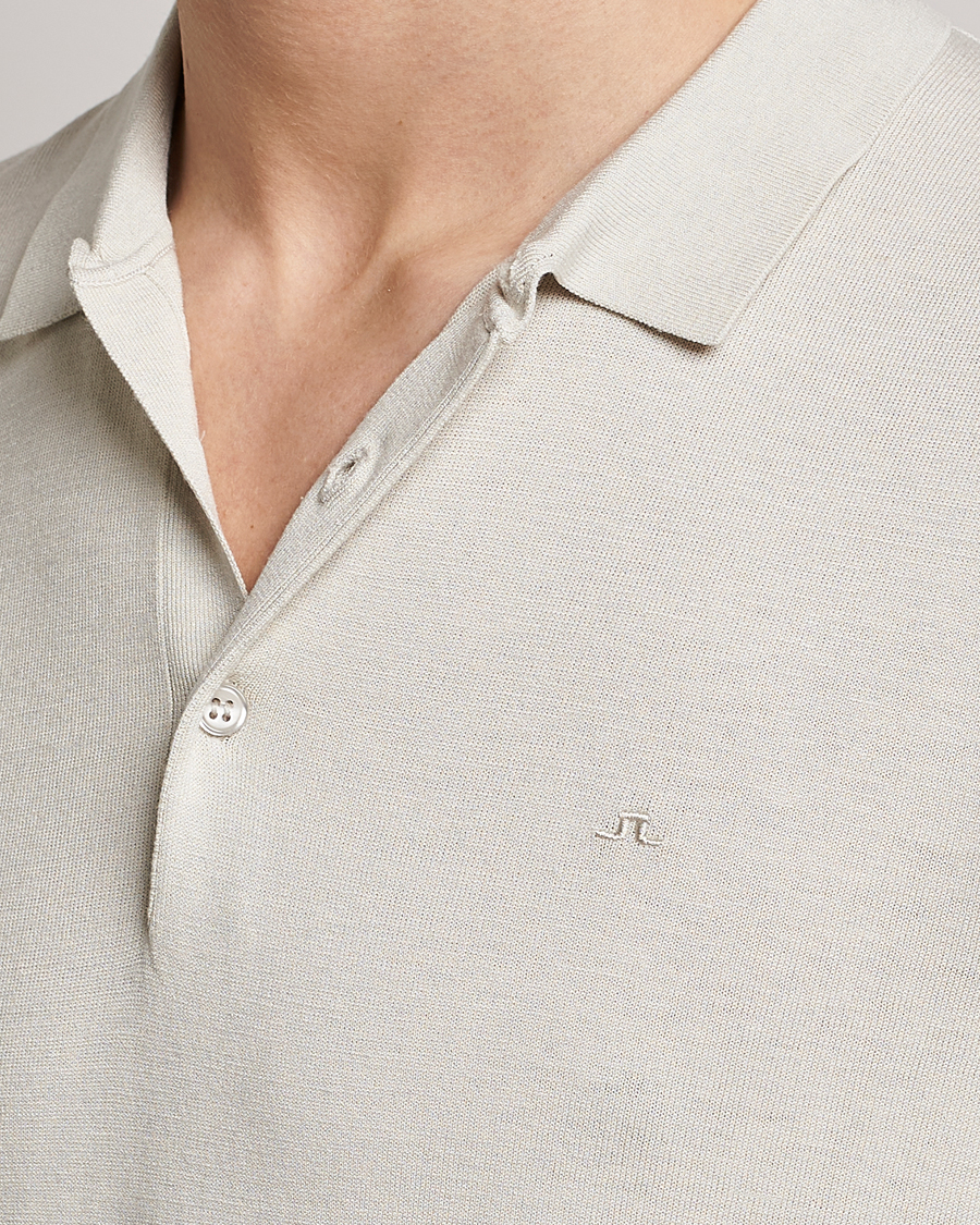Herre | Polotrøjer | J.Lindeberg | Ridge Rayon Silk Polo Light Grey Melange