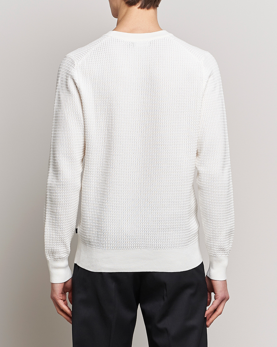Herre | Trøjer | J.Lindeberg | Arthur Structure Organic Cotton Crew Neck Cloud White