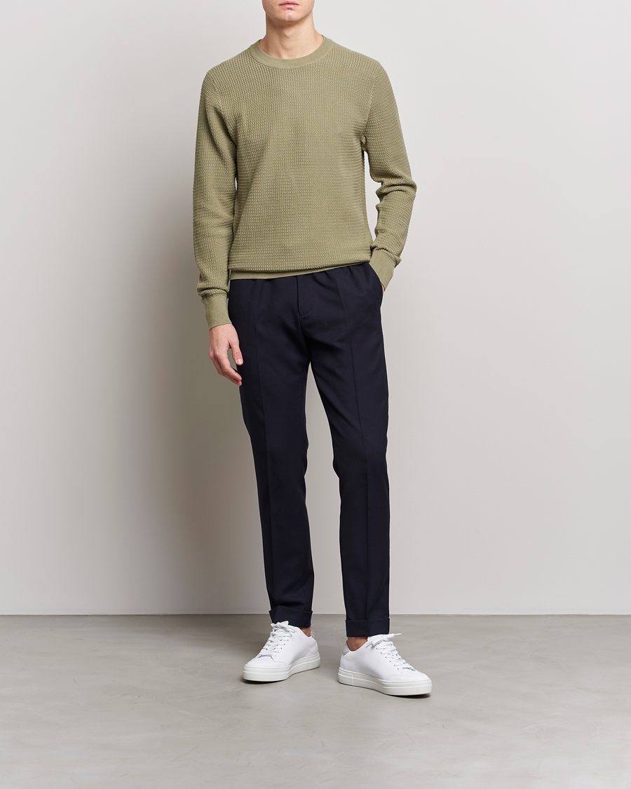 Herre | Trøjer | J.Lindeberg | Arthur Structure Organic Cotton Crew Neck Aloe