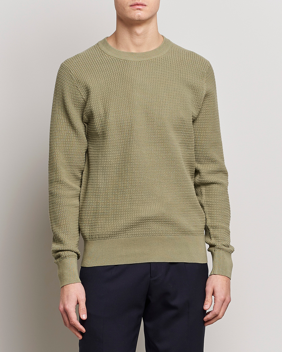 Herre | Trøjer | J.Lindeberg | Arthur Structure Organic Cotton Crew Neck Aloe