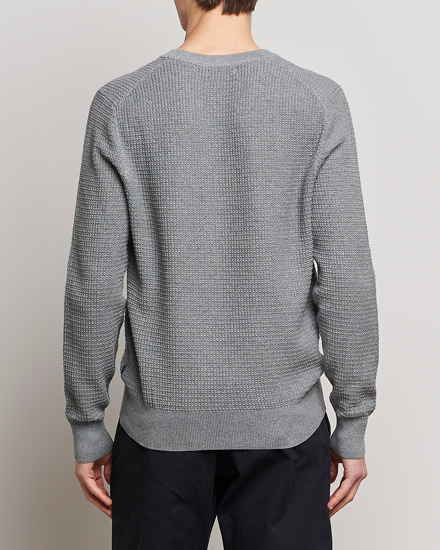 Herre | Trøjer | J.Lindeberg | Arthur Structure Organic Cotton Crew Neck Light Grey