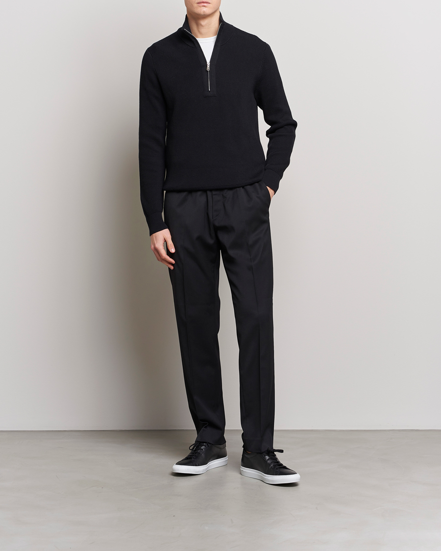 Herre | Trøjer | J.Lindeberg | Alex Half Zip Organic Cotton Sweater Black