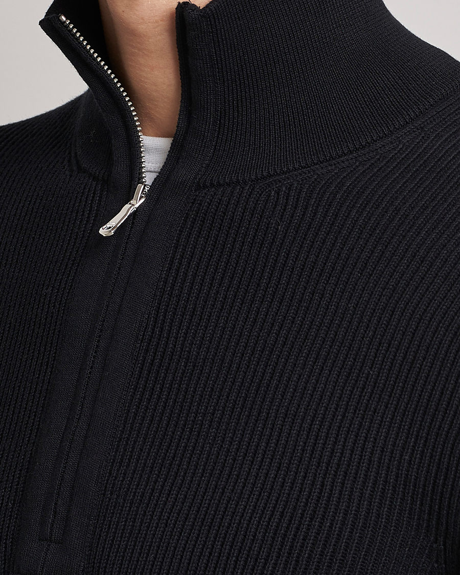 Herre | Trøjer | J.Lindeberg | Alex Half Zip Organic Cotton Sweater Black