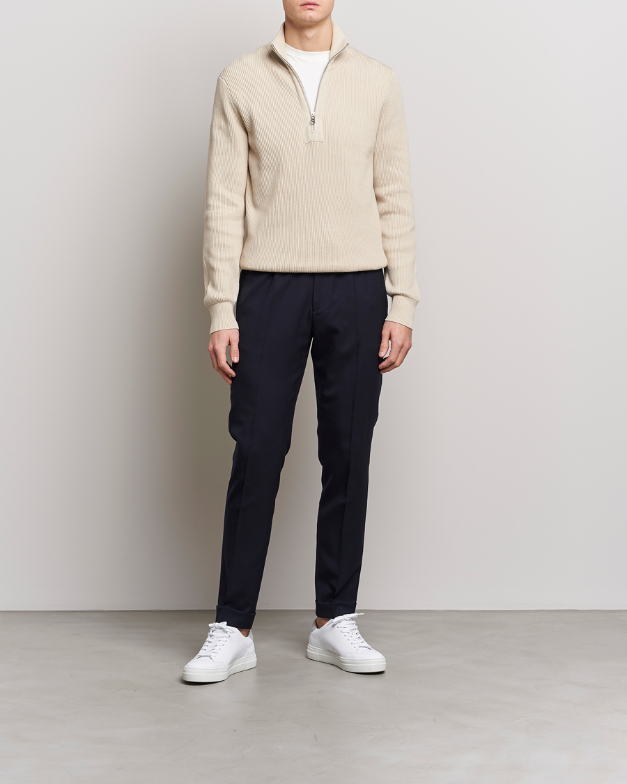 Herre | Trøjer | J.Lindeberg | Alex Half Zip Organic Cotton Sweater Turtledove