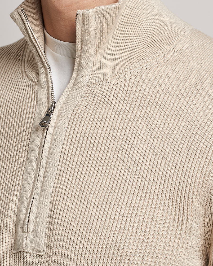 Herre | Trøjer | J.Lindeberg | Alex Half Zip Organic Cotton Sweater Turtledove